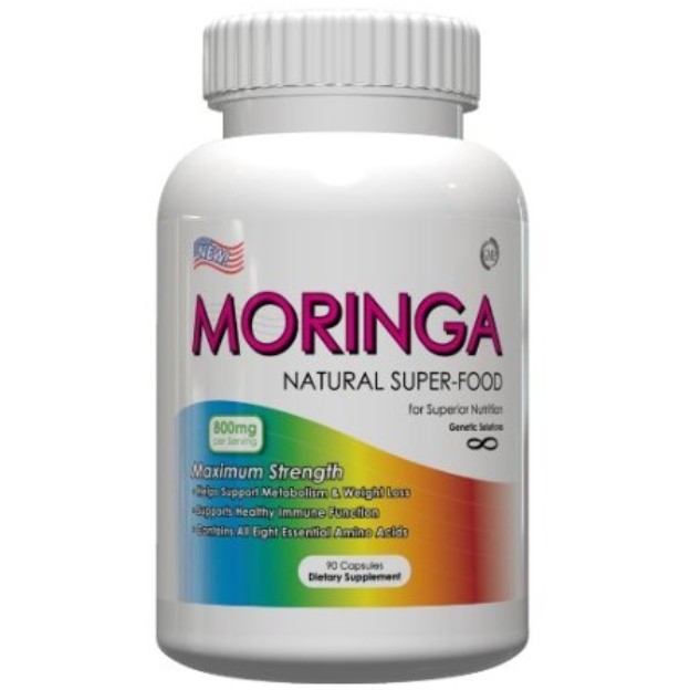 Moringa-Natual SuperFood Moringa Oleifera, 90 Capsules, 800mg Per Serving, Great Source Of Amino Acids $12.95