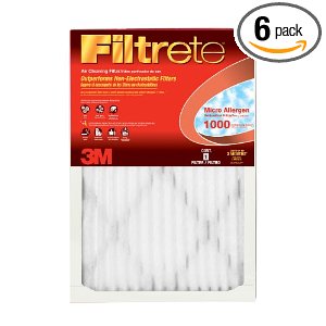 Filtrete Micro Allergen Reduction Filter, 1000 MPR, 20x20 Inch by 1-Inch, 6-Pack $53.95+free shipping