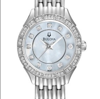 Bulova寶路華 96L164女士水晶珍珠母精鋼腕錶 特價僅售$ 99.99（64％off）