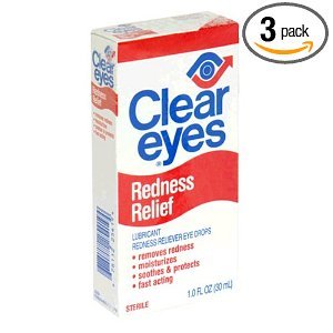 Clear Eyes Redness Relief Lubricant Redness Reliever Eye Drops, 1.0 fl oz (30 ml) (Pack of 3)$16.79