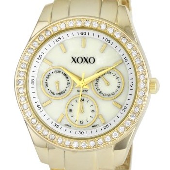  XOXO Women's XO5302A Rhinestone Accent Gold-Tone Bracelet Watch $19.99