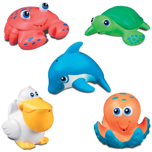 麦奇肯Munchkin Five Sea Squirts海洋动物造型洗澡玩具五件套 仅售$6.50