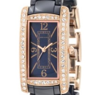 Anne Klein Women's 10/9876RGBL Swarovski Crystal Accented Rosegold-Tone Blue Ceramic Bracelet Watch $125.00 