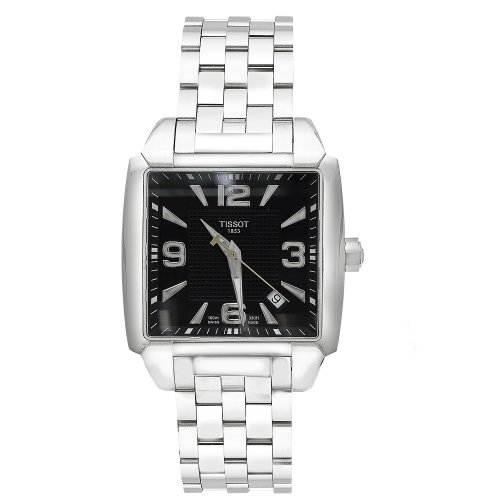 Tissot Men's T0055101105700 Quadrato Stainless Steel Black Dial Watch $160.95 (66%off)