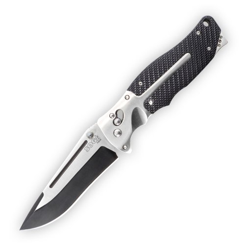 SOG Specialty Knives & Tools FC-01 Fatcat Knife, Satin and Black TiNi  $291.00