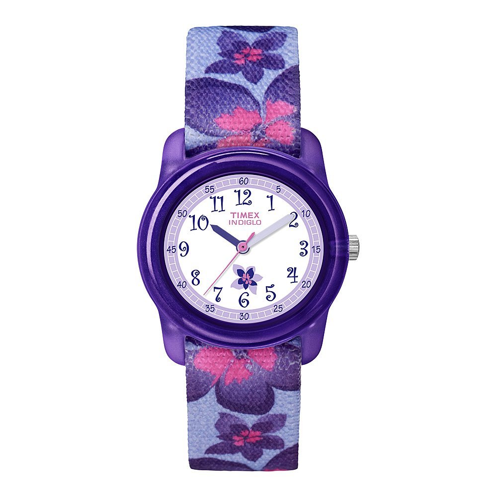 Timex Kids' T7B887 Analog Flowers Elastic Fabric Strap Watch  $14.88