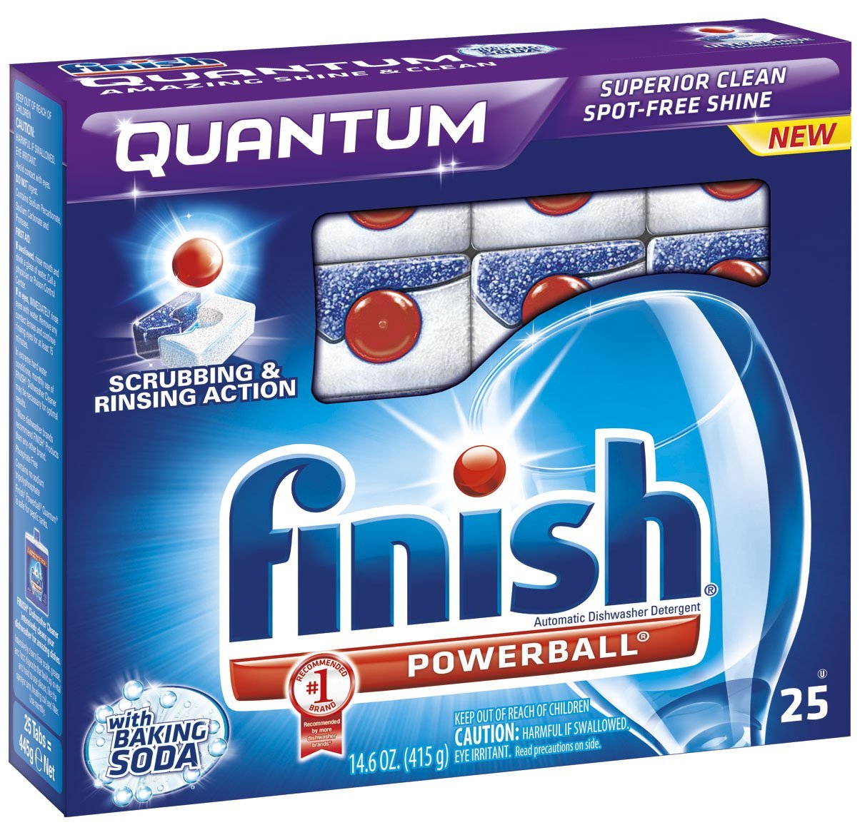 Finish Quantum Dishwasher Detergent with Baking Soda, 25-Count  $3.82