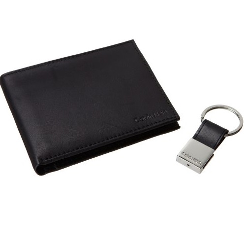 Calvin Klein 男式真皮钱包+钥匙扣，原价$45.00，现仅售$18.49