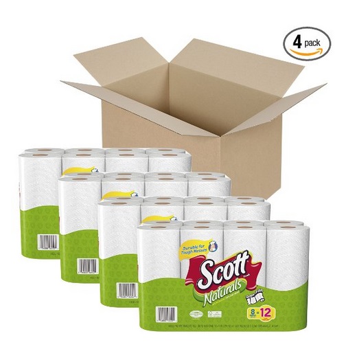 Scott Naturals Paper Towels, Mega Roll, 8 Rolls, Packs of 4 (32 Rolls), only $29.50, free shiping