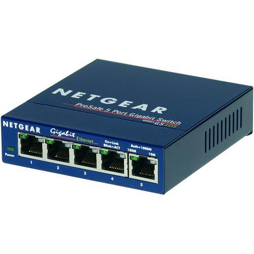 NETGEAR GS105 ProSafe 5-Port Gigabit Ethernet Desktop Switch - 10/100/1000 Mbps $24.99+free shipping