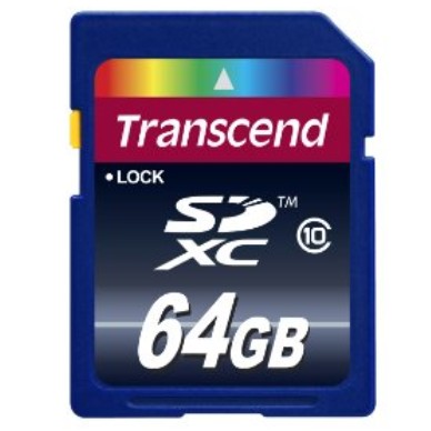 Transcend 32GB Class 10 SDXC Flash Memory Card $15.40