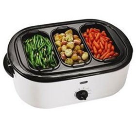 Oster CKSTRS71 18-Quart Roaster Oven with Buffet Server, White $28.64+free shipping
