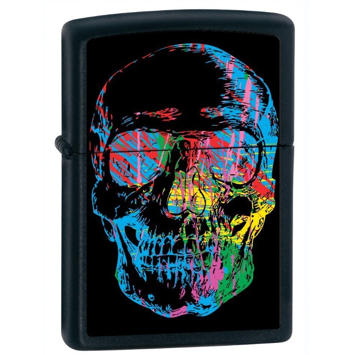 Zippo Lighter Skull, Black Matte $14.40+Free shipping