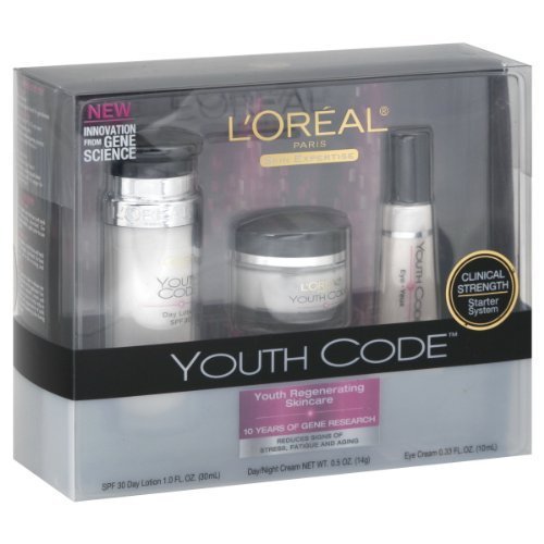 L'Oreal Paris Youth Code Regenerating Skincare Kit (Day Lotion, Day/Night Cream, Eye Cream) $10.00