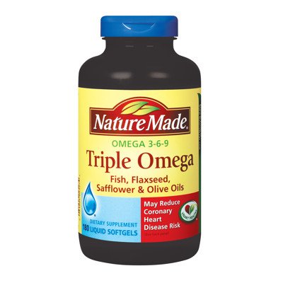 Nature Made Triple Omega 3 6 9 - Fish, Flaxseed, Safflower & Olive Oils - 180ct 19.74+free shipping