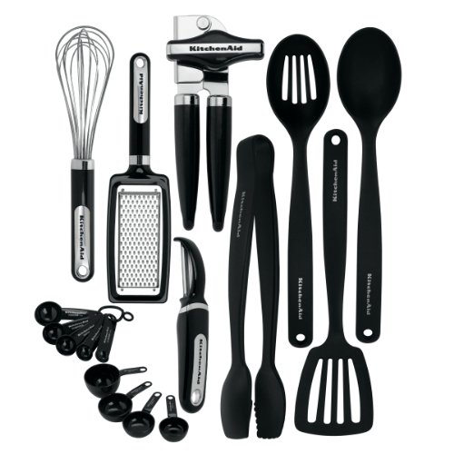 史低价！Kitchenaid 厨用必备工具17件组合，原价$49.99 ，现仅售$28.00，免运费。两种颜色可选