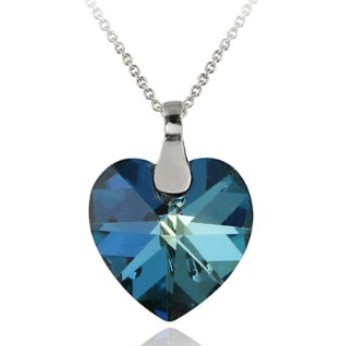 Sterling Silver Swarovski Elements Heart Pendant Necklace, 18