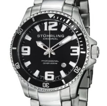 好評如潮！Stuhrling 潛水系列395.33B11男式腕錶 特價$57.82  免運費