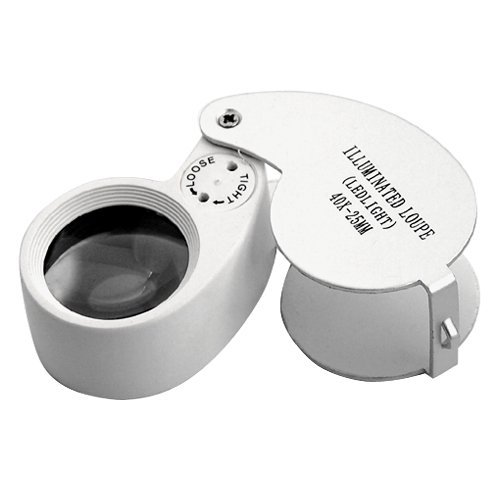 40 X 25mm Glass Lens Jeweler Loupe Magnifier With LED  $1.99 (90%off) + Free Shipping 
