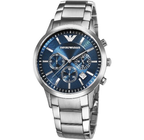 大降！Emporio Armani男式 AR2448 經典計時藍錶盤時尚腕錶  原價$345.00  現特價僅售$142.00(59%off) 免運費