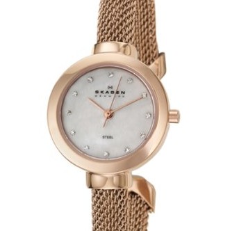 Skagen斯卡恩 107SRCR 施華洛世奇水晶元素女式手鐲腕錶 特價僅售$98.99(34%off)免運費