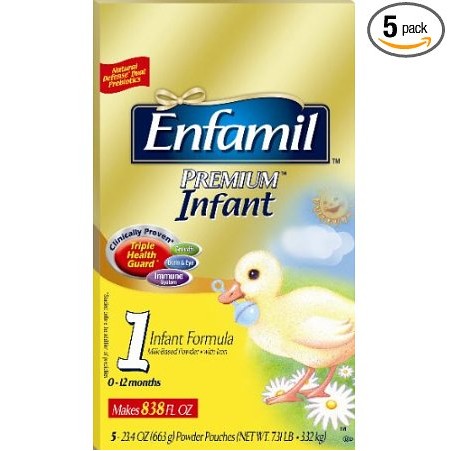 Enfamil 美赞臣婴儿高级配方奶粉(婴儿0-12个月) 23.4盎司x5只 特价$106.12