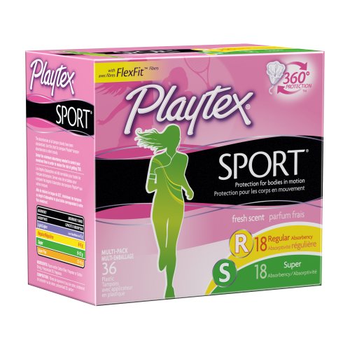 Playtex倍得适内置导管式卫生棉条Sport Tampons Multipack(R型+S型) 有香型*36支 特价仅售$6.62 免运费