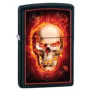 Zippo Matte Burning Skull Lighter (Black, 5 1/2x 3 1/2-Cm) $15.69 (39%) + Free Shipping