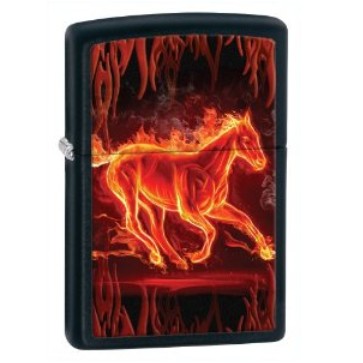 Zippo Matte Horse Flaming Lighter (Black, 5 1/2x 3 1/2-Cm) $16.85 + Free Shipping