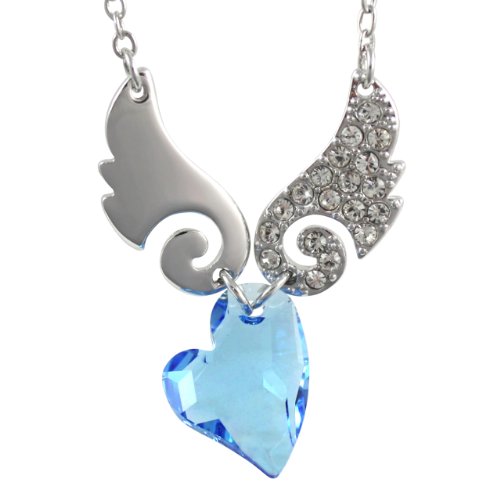 Cupid 18k Gold Plated Swarovski Heart Shaped Crystal Sparkling Wing Pendant Necklace $29.95(36%)
