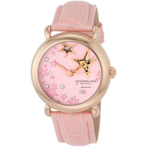 Stuhrling Original Women's 108D.1145A4 Classic Wall Street Starlet Automatic Skeleton Pink Watch $82.74（81%off）