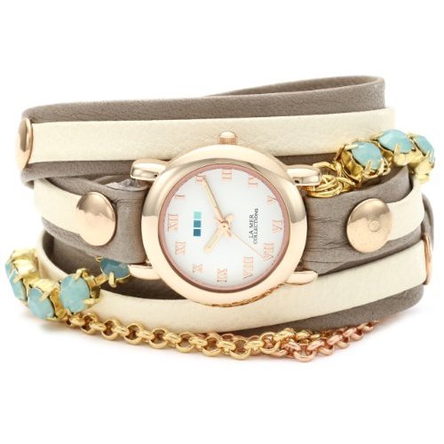 大降！La Mer海藍系列女士LMMULTI5002水晶鏈裝飾手錶     $120.39（35%off）免運費