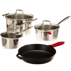 Lodge Elements 8-Piece Cookware Set, Silver $142