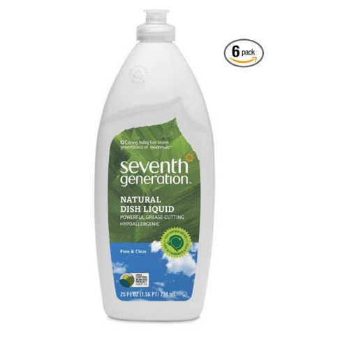 Seventh Generation 洗碗液， 25 oz/瓶，共6瓶 ，原价$26.70，现点击coupon后仅售$10.10，免运费