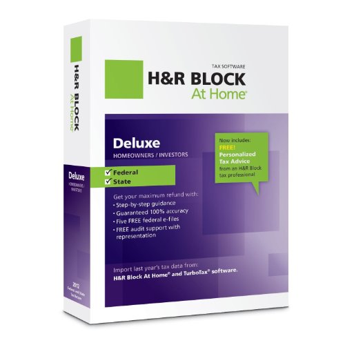 大跳水！报税不求人！H&R Block At Home 2012 Deluxe + State $17.99