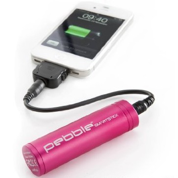 Veho VPP-002-SSP Pebble Smartstick Emergency 2200mAh Portable Battery for iPhone/Blackberry/Samsung/HTC/Nokia (Pink) $19.99