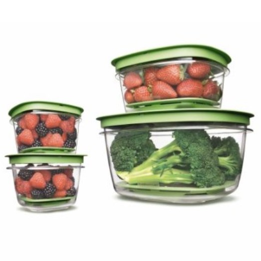 Rubbermaid 7J93 Produce Saver Square Food Storage Containers Set of 8 $11.99