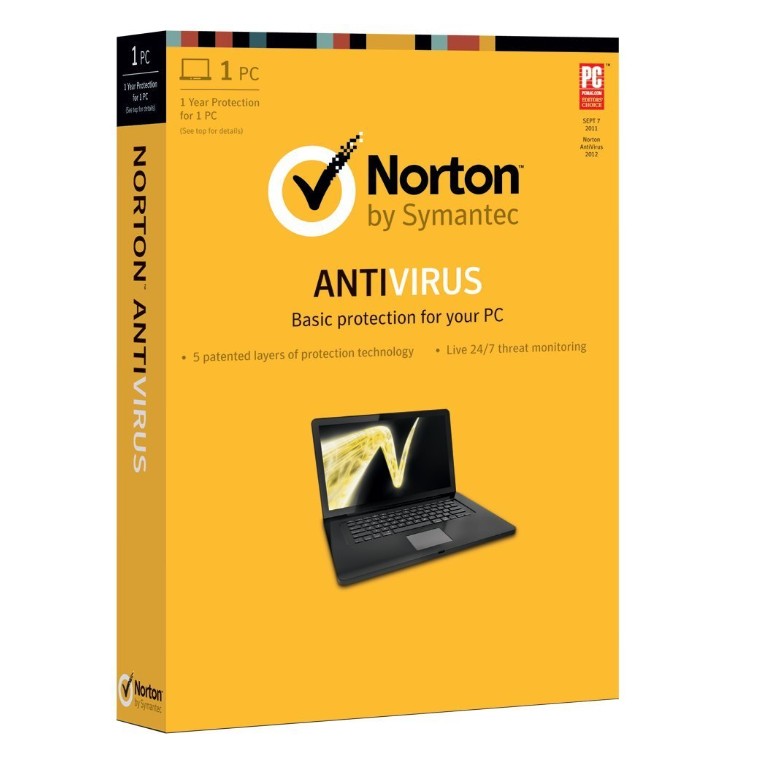 Symantec Norton 賽門鐵克諾頓防病毒軟體2013（1機1年有效）$11.95