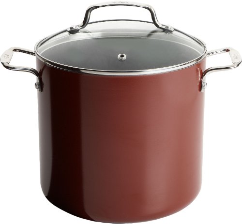 T-fal Simply Delicioso C1078064 Nonstick Dishwasher Safe Hard Enamel 8-Quart Stock Pot with Glass Lid Cookware $26.99+free shipping