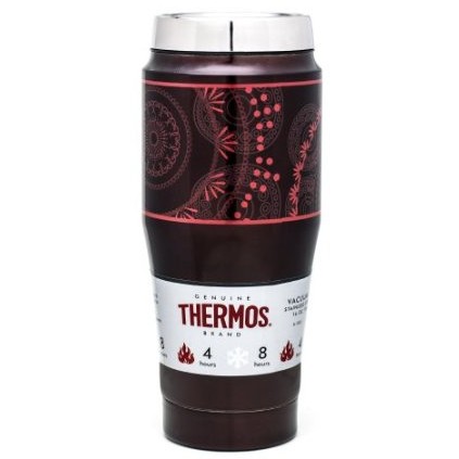 Thermos 膳魔師 16oz Raya系列印花不倒翁款雙層不鏽鋼保溫杯/旅行杯(henna) 特價$13.99 (53%off)