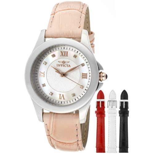 大降！因維克塔Invicta女款12544天使珍珠母貝鑲鑽錶盤套裝腕錶 ，原價$895, 現自動折扣后僅售$53.19, 免運費！