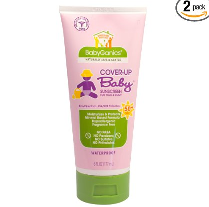 Babyganics Cover Up Baby Sunscreen For Face and Body 50 SPF, 6-Ounce (Pack of 2) $13.60