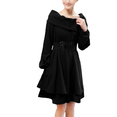 Allegra K Ladies Lantern Long Sleeve Loose Pleated Dress w Waistbelt  $22.84   + Free Shipping 