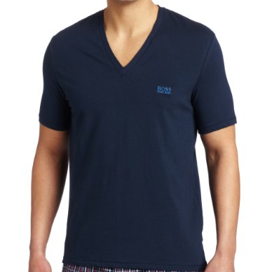HUGO BOSS Stretch V领男士棉质T恤 特价$26.33 (32%off)，八折后仅$21.06