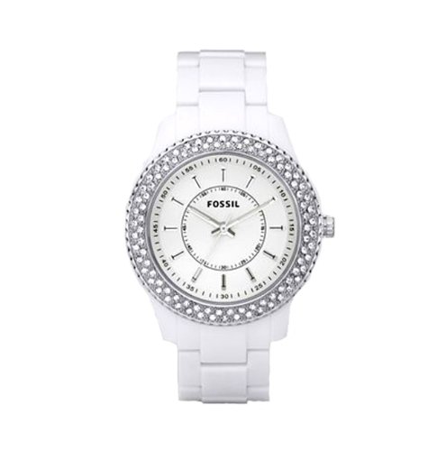 Fossil Women's ES2444 White Resin Bracelet White Glitz Analog Dial Watch $59.99(29%off)  + Free Shipping