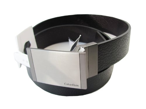 Calvin Klein Men's Feather Edge Leather Belt With Plaque Buckle    $27