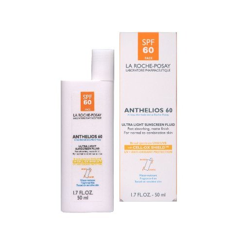 La Roche-Posay Anthelios 60 Ultra Light Sunscreen Fluid for Face, 1.7-Ounce Bottle   $18.85  （37%off）