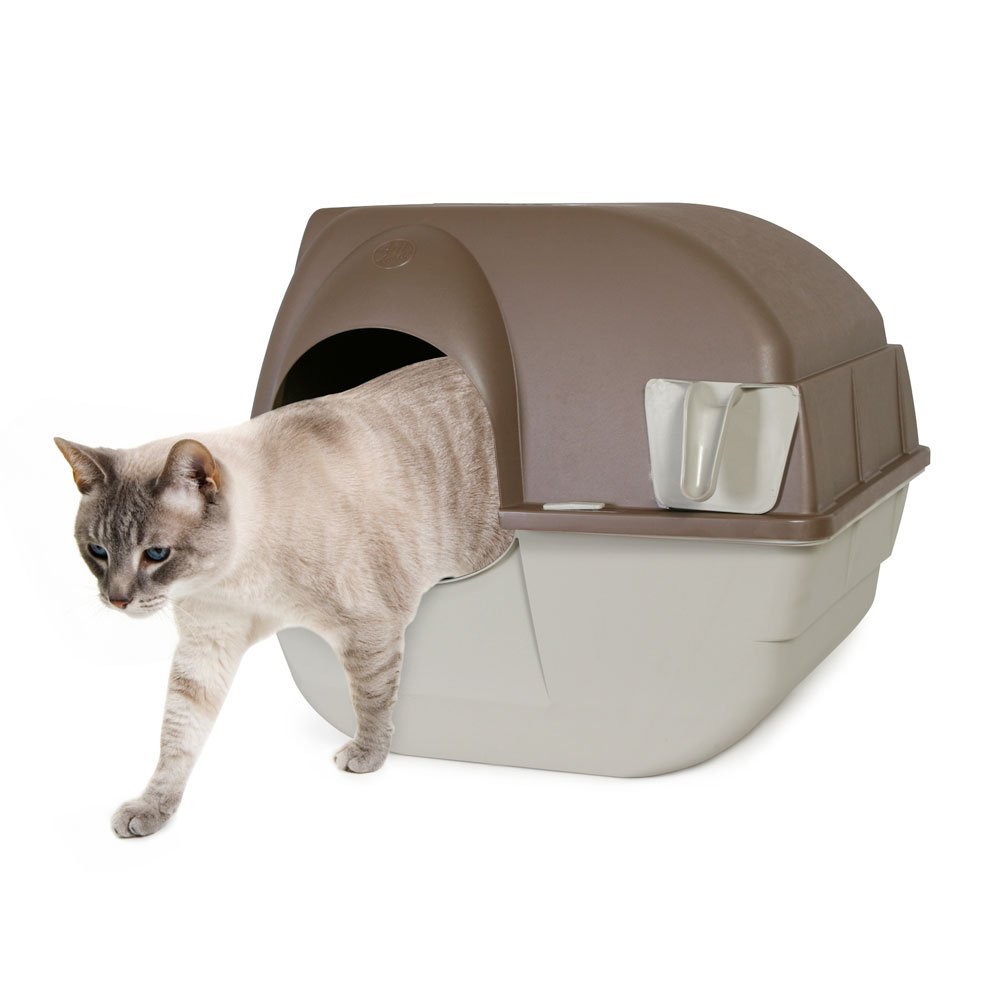 Omega Paw Self-Cleaning Litter Box, Green and Beige   $28.99
