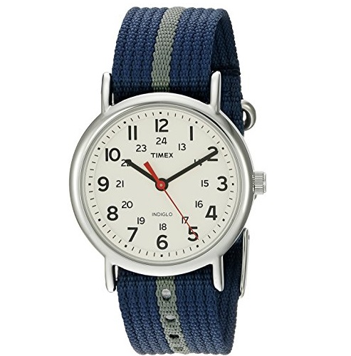 Timex Unisex Weekender Blue and Gray Slip Thru Nylon Strap Watch, only $17.40 after using coupon code 