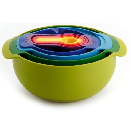Joseph Joseph 40031 Nest 9 Nesting Bowls Set with Mixing Bowls Measuring Cups Sieve Colander, 9-Piece, Multicolored, only $27.80